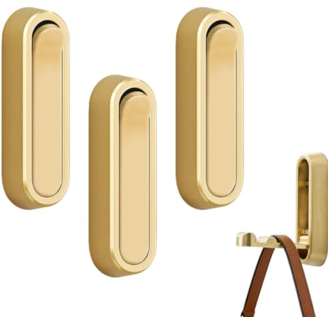 FveVqe 3PCS Folding Wall Hooks, Foldable Wall Hook for Space Saving