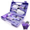 WISDOMLIFE - Set di 6 Attrezzi da Giardino, con Manico Antiscivolo e cazzuola antiruggine, coltivatore, Forbici da potatura, spruzzatore d'Acqua e Custodia per Il Trasporto, Guanti con Artigli