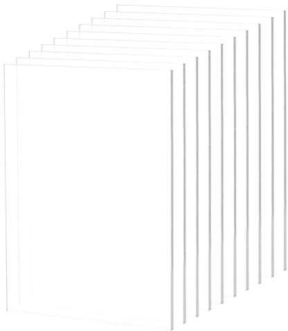 10 Pièces Plaque Acrylique Transparente 2mm Plexiglas transparent Vitre de Rechange Transparente Feuille Acrylique en Plexiglas pour Verre du Cadre Photo L'affichage Des Projets Peinture