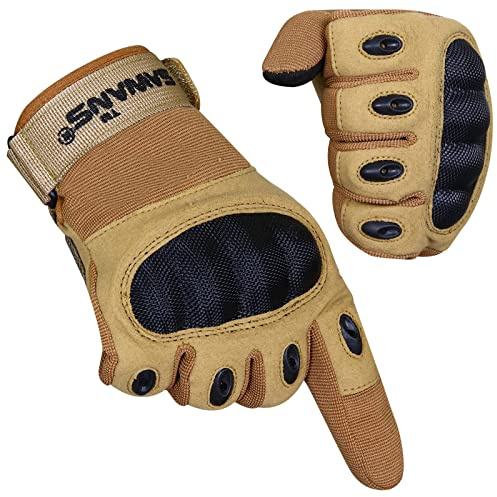 SAWANS Motorbike Gloves Motorcycle Sports Full Finger ATV Riding Men Women Hard Knuckle Touch Screen MTB Mountain Bike Outdoor Road Cycling Hiking Bike Climbing Camping Ski (2XL, Brown)