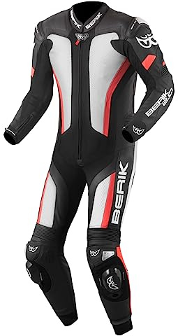 Berik Losail Tuta in moto un pezzo, nero/bianco/rosso, 54