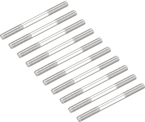 METALLIXITY Doppia Filettata Blocco Viti (M5 Filo 60mm Lunghezza) 10pz, 304 Acciaio Inox Doppio Filettato Stelo Bulloni - per Casa Manutenzione