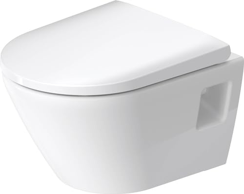 Duravit D-Neo WC suspendu Compact, chasse deau basse, sortie horizontale, sans rebord, 370x480x400mm, 2587092000, Couleur: blanc