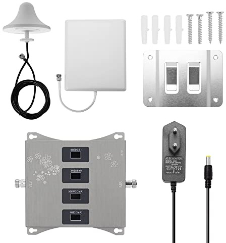 800 900 1800 2100 MHz,HUIOP 800 900 1800 2100 MHz Cell Phone Quad Band Amplificateur de signal mobile Quad Band 2G 3G 4G LTE Répéteur de téléphone portable GSM DCS WCDMA Set