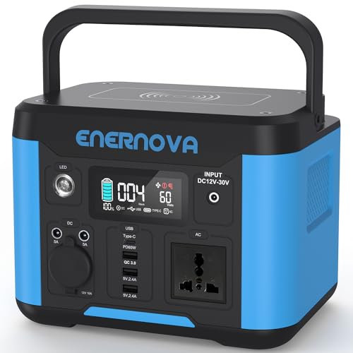 ENERNOVA Smart 300W Tragbarer Powerstation, 288Wh 20Ah Backup Lithium Batterie mit DC/AC Wechselrichter Mobile Stromversorgung Generatoren, Solargenerator für Notstrom Camping Wohnmobile Stromausfälle