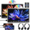 GOnavidio 10.1 Dual Car DVD Player with HDMI Input - Auto Suction Disc, Dual Movies Playback, 2 Headphones & Brackets, USB/TF Card, Last Memory - Backseat Entertainment System without Battery