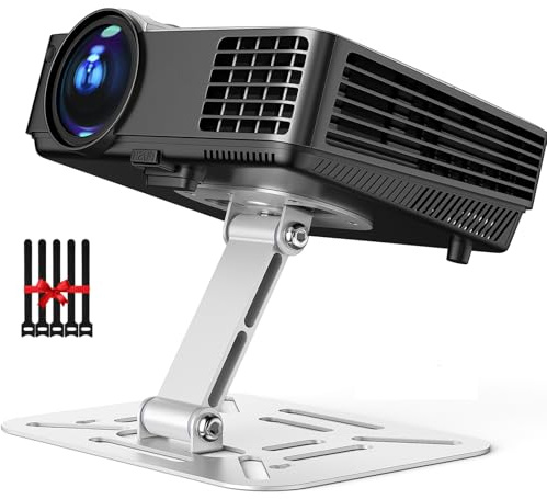 DAWASAPAT Adjustable Projector Stand with 1/4 Screw, Silver Ceiling Mount for Home Office Studio, Mini Projector Holder Bracket with Cable Ties