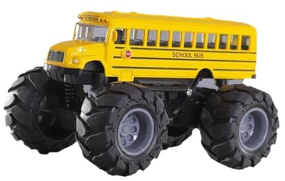 Harilla Jouet de Bus Scolaire Monster Truck Créatif à Grande Roue, Voiture Légère à Tirer, Jouet de Bus Jaune Moulé sous Pression, Cadeaux pour Garçons et Fil