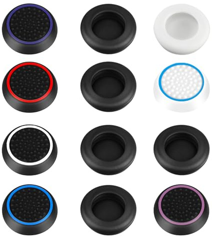 AYESY Joystick Cap, 12 Pezzi Tappi Pulsanti per Grip compatibile con PS5 Tappi Pulsanti in Silicone Copertura gommini joystick compatibile con PS4 e Xbox Protezione Grip Joystick Cap Accessori