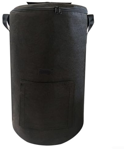 HEIBTENY Sac à compost non tissé pour ramasser les feuilles, les restes de cuisine et les déchets de jardin, sac à déchets pour feuilles mortes, poubelle à compost facile à manipuler et à transporter