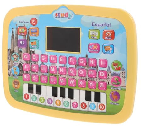 Kisangel Spanish Learning Machine Boy Girl Tablet Educational Toys Bilingual Learning Pad Interactive Abc Charts for Boys and Girls