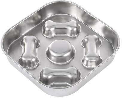 Gamelle pour chien - Alimentation lente - En acier inoxydable - Bol d'alimentation pour animaux de compagnie - Anti-avaler et étouffer - Alimentation lente pour les chiens de petite, moyenne et grande