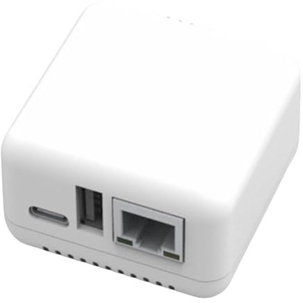 Uxsjakjsd 1 Unidad Servidor de Impresión de Red NP330 USB 2.0 Mini Servidor de Impresión USB 2.0 con Conexión RJ45 de 100 Mbps para Teléfonos Android Enchufe Europeo.