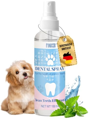 150 ml Spray Dental Perros y Gatos, Pasta Dientes Spray, Elimina el Sarro Natural de Perros y Gatos, Proporciona un Aliento Fresco