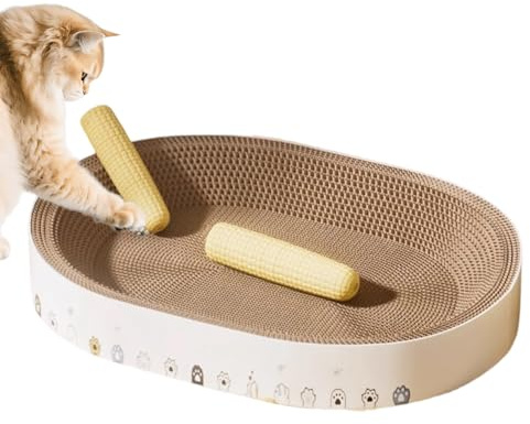Rascador para gatos, lugar de descanso y juguete interactivo en forma de alfombrilla, cartón rascador para gatos, para proteger tus muebles de arañazos para un sueño reparador y enriquecer tu cat