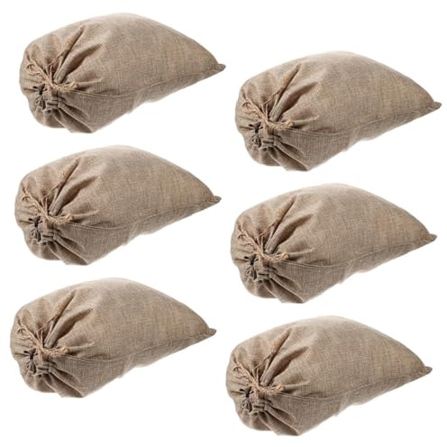 DECHOUS 6pezzi Sacco di Juta per Conservare Frutta e Verdura Sacchi di Juta Coulisse Sacchi Resistenti per Patate Realizzati in Tela di Ecologica e Fibre Vegetali Biodegradabili Riutilizza