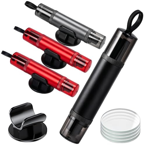 4 Pcs Car Window Breaker Emergency Hammer ,2 in 1 Car Portable Window Breaker Seat Belt Cutter and Window Breaker, with Test Glass Quick Escape Emergency Tool for All Vehicles (Black & Red & Grey)