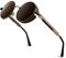 GQUEEN Retro Runde Steampunk Polarisierte Sonnenbrille UV400
