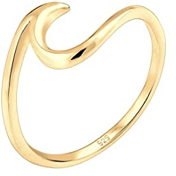 Elli Anillo para dama en foma de olas marinas en plata de ley 925