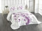 ABAKUHAUS Mauve Tagesdecke Set, Blumen Blatt Butter, Set mit Kissenbezügen Waschbar, für Doppelbetten 220 x 220 cm, Weiß Pflaume