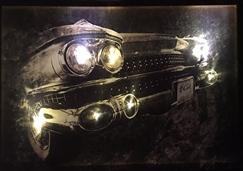Samarkand - Lights LED-Bild mit Beleuchtung LED- Bilder Leinwandbild 65 x 45 cm Leuchtbild US CAR/Muscle Car Wandbild mit beleuchtung