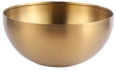Récipient de nourriture coréenne de ménage en acier inoxydable doré en métal, bols à salade, bols à salade en acier argenté(20cm-gold) AM1HM09FO1FR