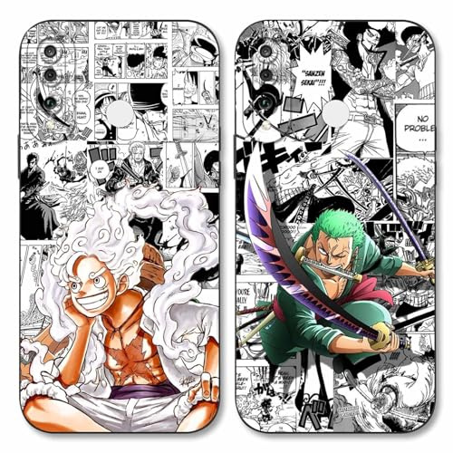 PBNDJVG 2 Stück Handyhülle für Huawei P30 Lite/New Edition/Nova 4e Hülle 6.15'' Anime Luffy Zoro Gear 5 Sun God Nika Muster Design Manga Case Schutzhülle TPU Silikon Ultra Dünn Schwarz2