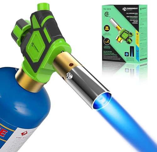 TURBOHEAT Turbo Flame Torch Head with Igniter for Propane/MAPP Gas Tanks