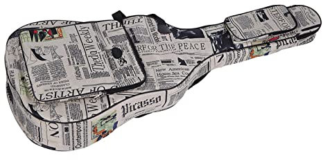 KOCAN 600D Wasserdicht Oxford Cloth Zeitung Art-Doppelt-genähte Gepolsterte Tragegurte Gig Bag Gitarre Tragetasche für 40Inchs Acoustic Klassische Folk-Gitarre,E-Gitarren Tasche