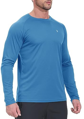 YSENTO Camiseta de natación para hombre Rashguard UPF 50+ UV de secado rápido, ligera, protección solar, manga larga, funcional
