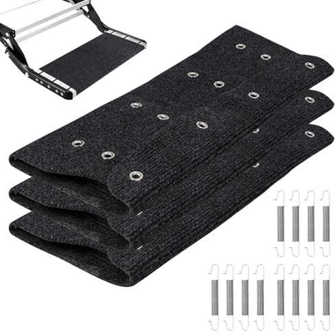 LALAGO 3 Piezas de Alfombrilla para Escalón de Autocaravana, Antideslizante, Gadgets y Accesorios para Autocaravana (Negra)