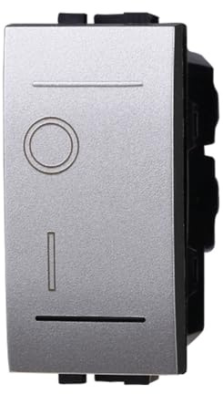 ixtrima Interruttore Bipolare 0-1 16A Colore GRIGIO Compatibile Con Bticino Living International/LIGHT