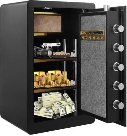 Sararoom 73L Safe Tresor Feuerfest | Möbeltresore | Elektronischer Tresor mit Programmierbarem digitalem Tastenfeld & Herausnehmbares Regal Schlüsseltresor Groß für Zuhause, Bargeld Schmuck Dokumente