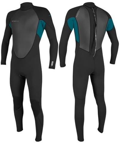 O'Neill Reactor-2 Combinaison intégrale en néoprène pour homme avec fermeture éclair arrière 3/2 mm (Black/Tide Pool, L)