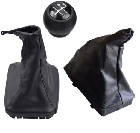 Lot de 3 pommeaux de levier de vitesse de voiture avec soufflet de coffre et housse anti-poussière pour frein à main, en polyuréthane ABS, 5 vitesses, compatible avec Opel Corsa C 2000-2006, Tigra B