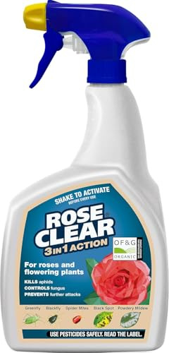 ROSE CLEAR 3-in-1 Action Organic Ready to Use 800ml – Organic Rose Care Spray for Insect Control, Fungus Protection & Plant Health – Ready to Use Garden Treatment