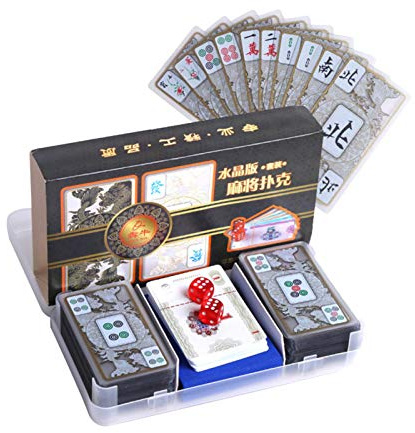 jatour Cartes À Jouer Mahjong Chinois Jeu De Mahjong Majong Chinois Voyage Combinaison De Loisirs Et De Divertissement Étanche Portable pour Les Amateurs De Mahjong Et Les Débutants