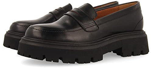 Mocasines Negros de Piel para Mujer steinnes