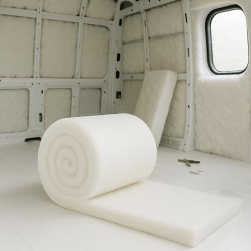 MHG Living Campervan Insulation Roll - 8M x 370mm x 50mm - Itch-Free Thermal Polyester -Moisture Resistant, Eco-Friendly Loft, Roof & Wall Insulation for Vans, Sheds & Homes