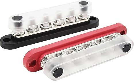 M8 150 A 6-Kanal-Stromverteilerblock Mit Abdeckung 2 Stück Batterie-Sammelschiene Für Fahrzeuge Wohnmobile Anhänger Boote