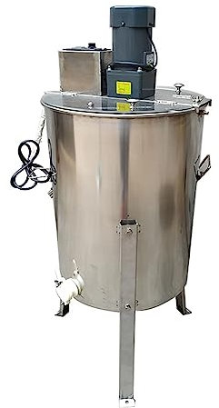 WRJAHCG 4 Rahmen Honigschleuder Elektrisch, 304 Edelstahl Honey Extractor, mit Verstellbarer Ständer Acryl Transparenter Abdeckung, für Imker und Bienenzüchter Zubehör,4 Frames