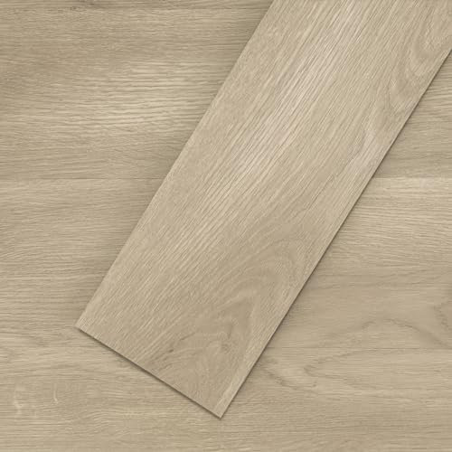 Mysflosy Self-Adhesive Vinyl Flooring Plank, 16 Pack Natural Wood Grain Peel and Stick Flooring Waterproof for DIY Installation, Cover 2.23㎡