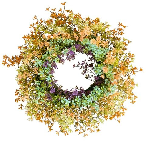 HUIFACAI Corona di benvenuto di primavera simulato fiore porta appeso decorazione decorativa corona artificiale primavera corona per la decorazione domestica
