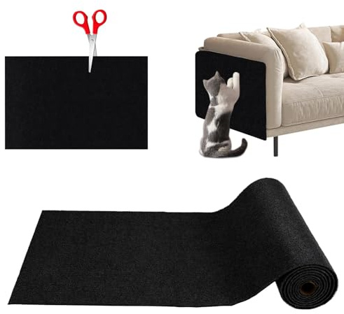 Tappeto Tiragraffi per Gatti, Protezione Divano Graffi, DIY Climbing Cat Scratcher, Tappetino Proteggi Mobili (200x40cm) (Nero)