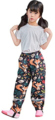 Pantalon de Pluie Enfant Surpantalon de Pluie Coupe-Vent et Pantalon Anti-Boue pour Garçons et Filles Tout-Petits Vêtements Pluie Respirant Léger Pantalon Ski Enfant Unisexe (B04-Black, 4-5 ans)