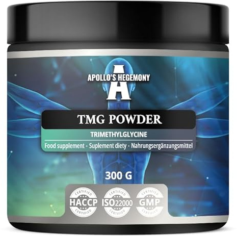 TMG-pulver 300 g - Betain - 2000 mg trimetylglycin per portion - 150 portioner per förpackning - Inga tillsatser - Metabolitstöd - av Apollo's Hegemony