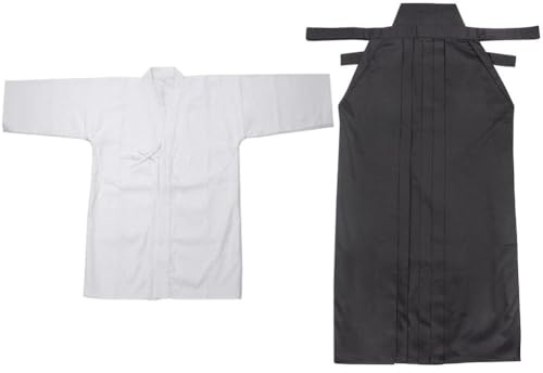 Glixoft Japansk Traditionell Kampsport Uniform Kampsport Kläder Kampsport Klänning Samurai Iaido Cullottes Kendo Kimono Kjol för Unisex