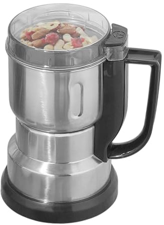 Elektrisk kryddkvarn för fint pulver, elektrisk kaffekvarn, elektrisk kaffekvarn, pulverkvarn i rostfritt stål, för hem, elektrisk kryddkvarn, torrkvarn med handtag, kvarn