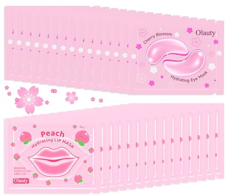 30 Pairs Lip Mask & Under Eye Patches, Pink Collagen Eye Mask Pads, Lip Mask Skincare, Bridesmaid Gifts，Bachelorette Party Favors, Mothers Day Gifts, Teacher Appreciation Gifts, Bulk Gifts for Women
