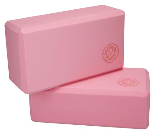 Yoga Block 2er Set VonBueren rosa | 22 x 12 x 7,5 cm je Yogablock | Yogablöcke für Damen und Herren aus EVA | Klötze für Pilates